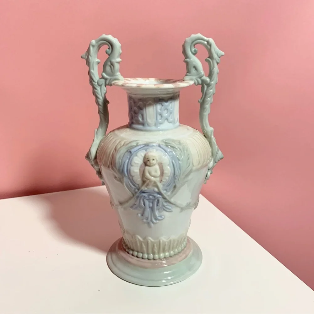 Vintage pastel angel vase